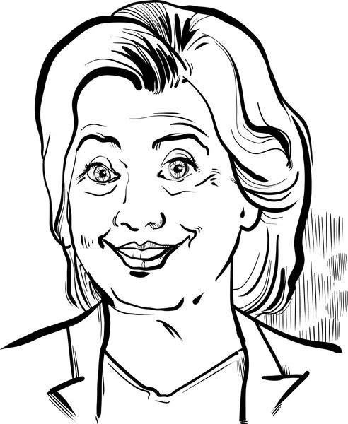 Hillary Clinton karikatyr porträtt — Stock vektor