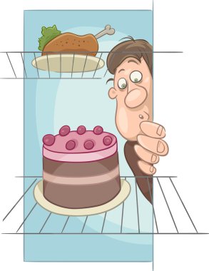 hungry man on diet cartoon clipart