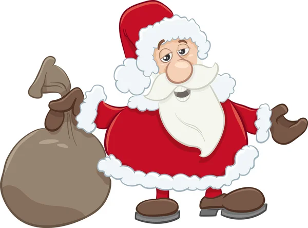 Kerstman met zak cartoon — Stockvector