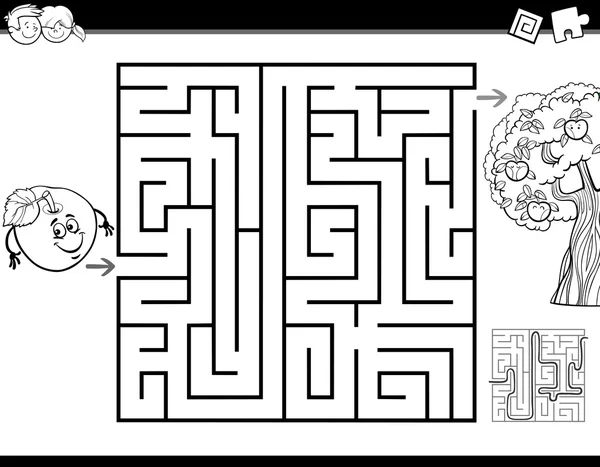 Maze task coloring book — Stock Vector