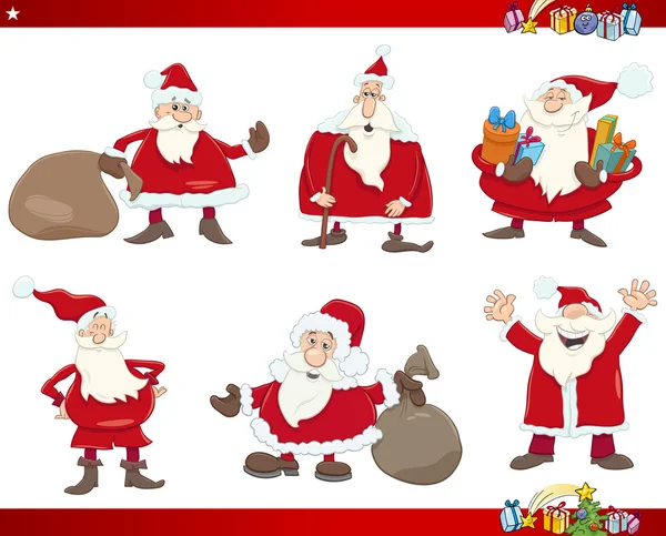Санта на різдвяному наборі — стоковий вектор