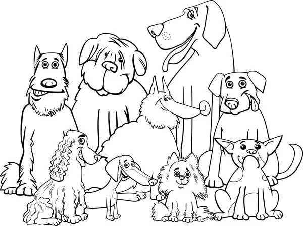 Cães de raça pura página para colorir —  Vetores de Stock