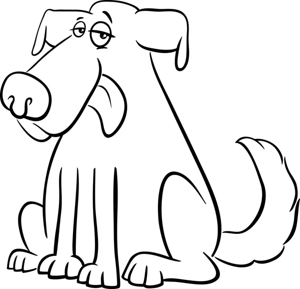 Dog character coloring page — Stock Vector