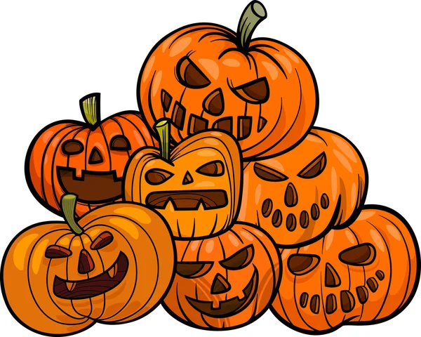 Halloween pumpkins cartoon — Stok Vektör