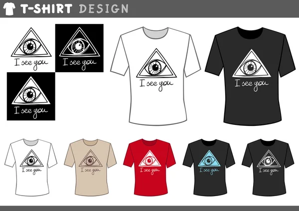 Diseño de camiseta con ojo — Archivo Imágenes Vectoriales