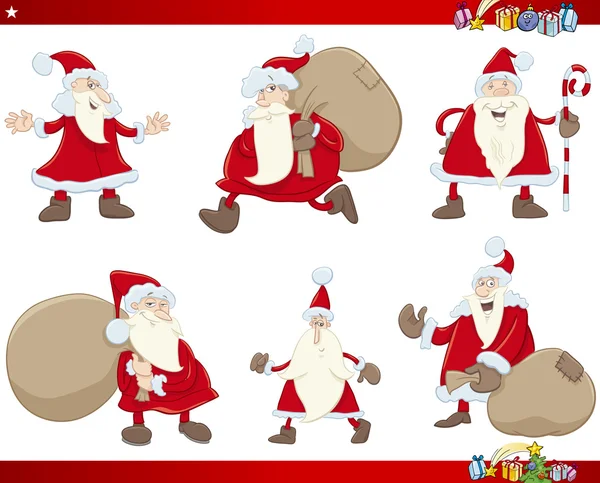 Santa claus Kerstset — Stockvector