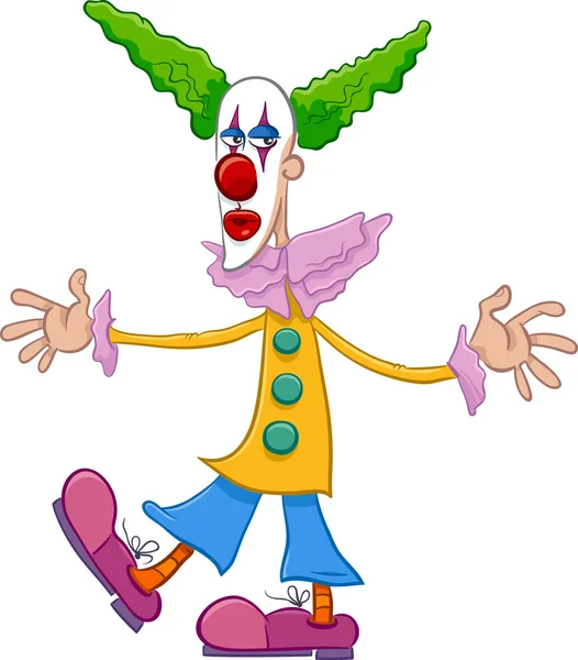 Circo clown personaggio cartone animato — Vettoriale Stock