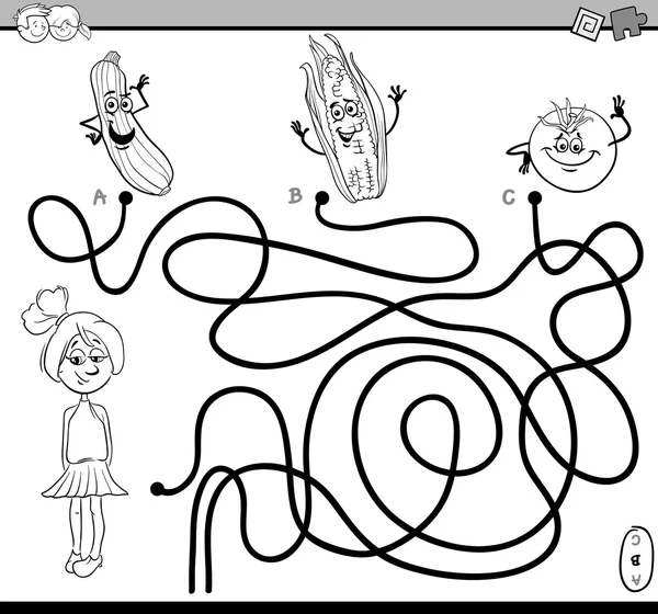 Laberinto camino tarea libro para colorear — Archivo Imágenes Vectoriales