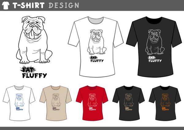 T camisa design com bulldog — Vetor de Stock