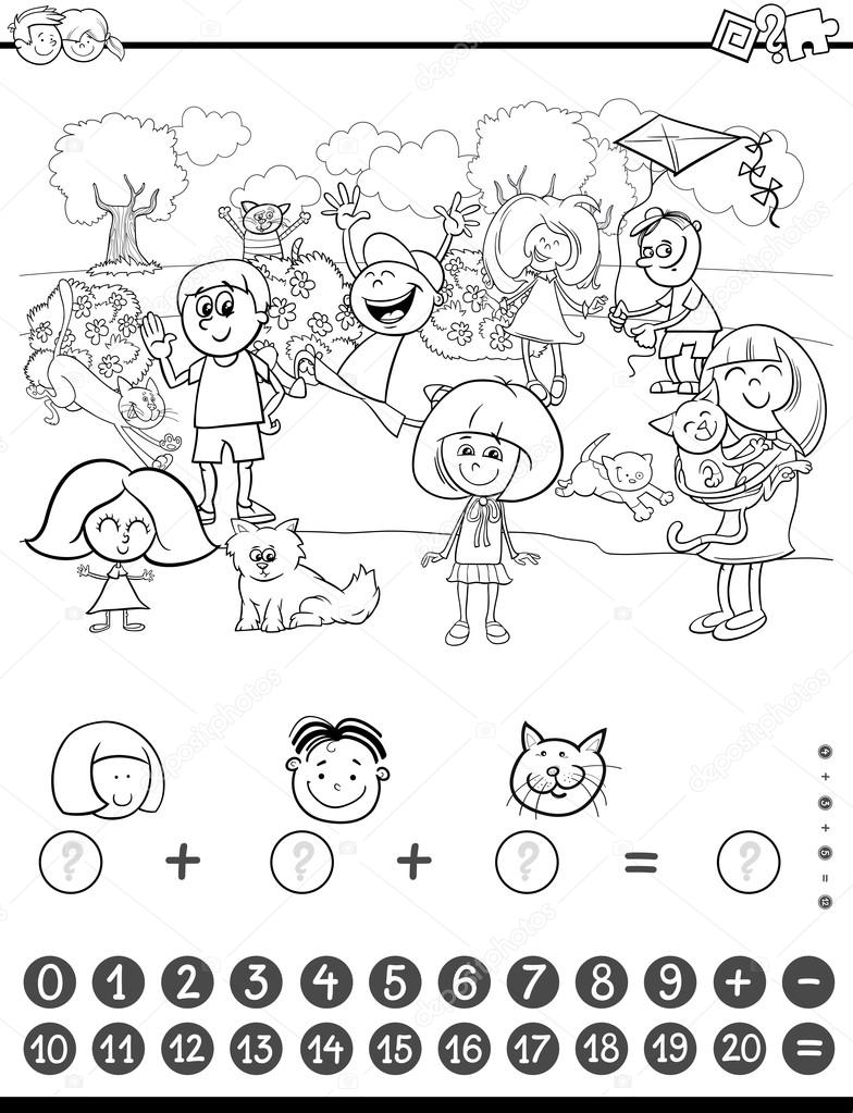 maths activity coloring book