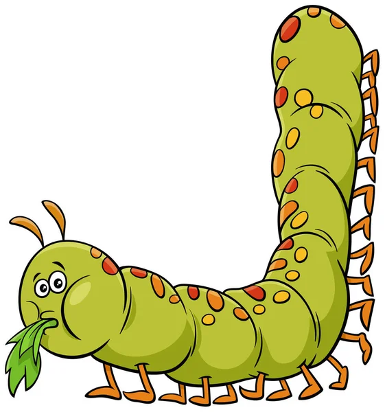 Cartoon illustration of caterpillar insect animal character