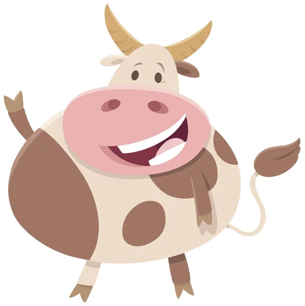 Cartoon Illustration Funny Bull Farm Animal Character — Stock Vector