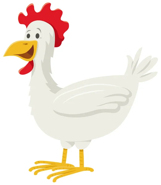 Illustrazione Del Cartone Animato Pollo Gallina Fattoria Personaggio Animale — Vettoriale Stock