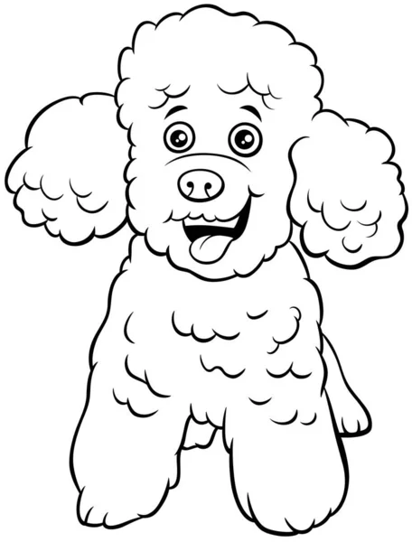 Dibujos Animados Blanco Negro Ilustración Perro Raza Pura Perro Juguete — Vector de stock