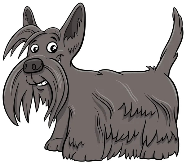 Illustrazione Cartone Animato Del Personaggio Animale Cane Razza Scozzese Terrier — Vettoriale Stock