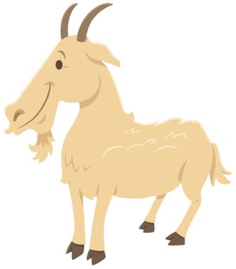 Komik keçi çiftliği hayvan karakterinin çizgi film çizimi