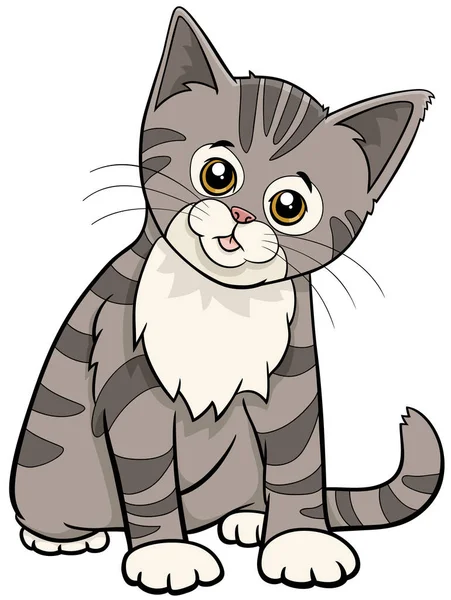 Cartoon Ilustrace Roztomilé Koťátko Komické Zvíře Charakter — Stockový vektor