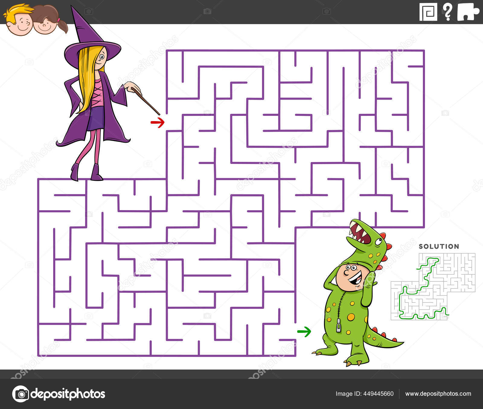 Desenhos Animados Ilustração Jogos Quebra Cabeça Labirinto Educacional  Definido Com imagem vetorial de izakowski© 663681870