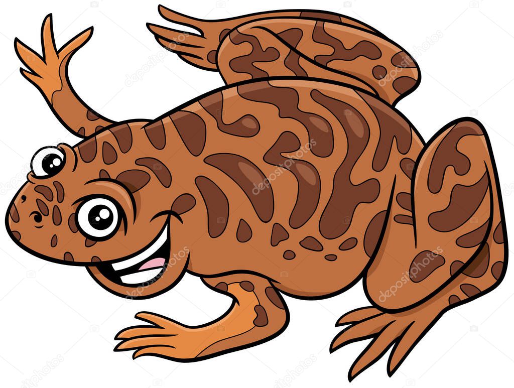 Cartoon illustration of xenopus comic animal character