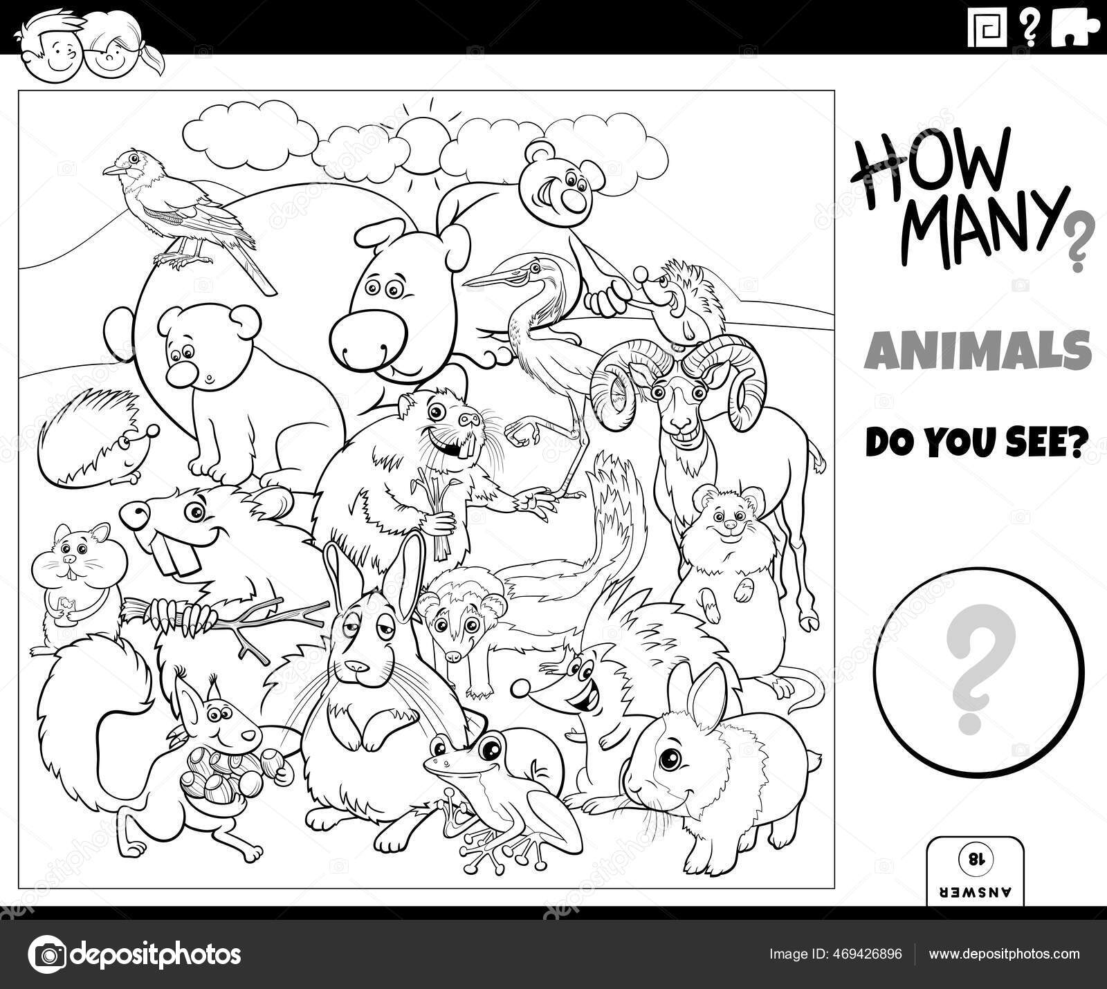 Desenhos animados Gato Jogo de contagem Livro para colorir imagem