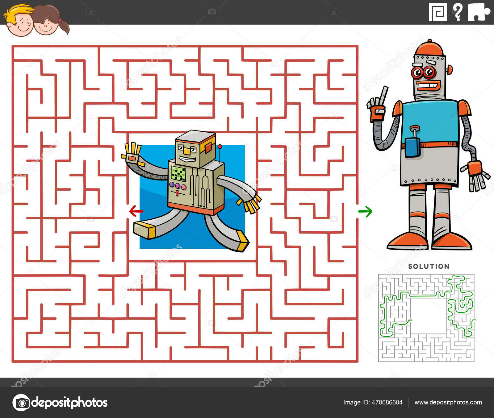 Jogos de quebra-cabeça de labirinto com personagens de desenhos animados  engraçados