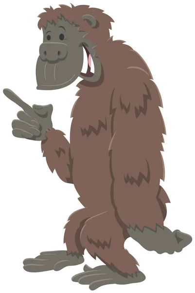 Cartoon Illustration Des Lustigen Gorilla Affen Comic Tierfigur — Stockvektor