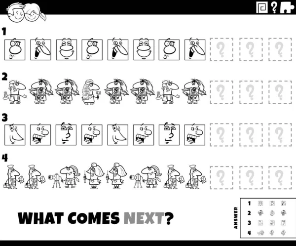 Illustration Bande Dessinée Noir Blanc Pour Compléter Tâche Éducative Modèle — Image vectorielle