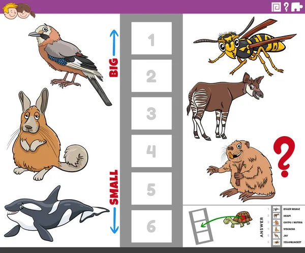 Dibujos Animados Ilustración Del Juego Educativo Encontrar Especie Animal Más — Archivo Imágenes Vectoriales