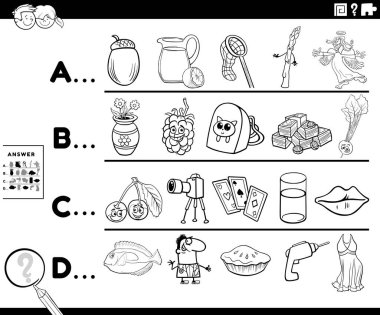 Siyah-beyaz karikatür çizimleri, anaokulu ya da ilkokul öğrencilerinin çizgi roman karakterleri boyama sayfası ile ilgili referanslı mektupla başlayarak resim bulduklarını gösteriyor.