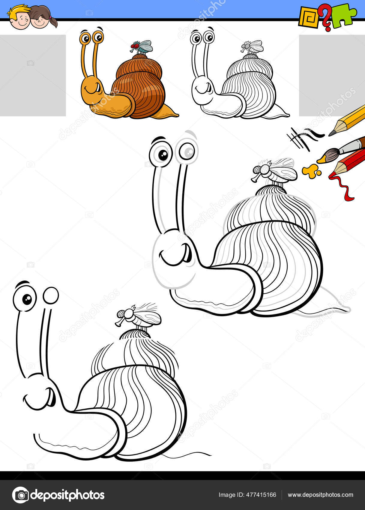 Cartoon Illustration Drawing Coloring Educational Activity Children