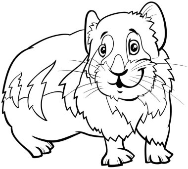 Komik Pika çizgi roman karakteri boyama sayfasının siyah beyaz çizimi