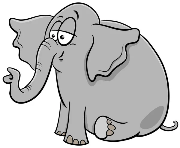 Dibujos Animados Ilustración Bebé Lindo Elefante Personaje Animal Cómico — Vector de stock