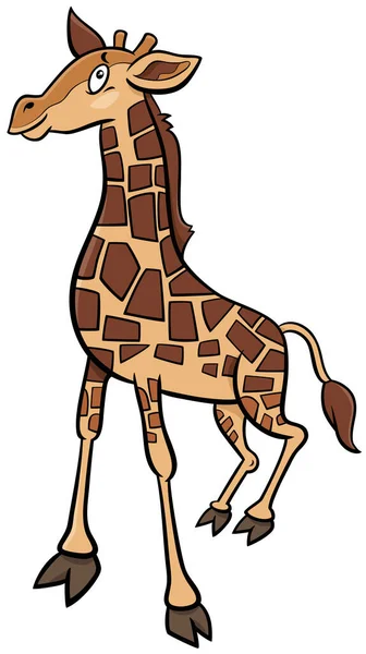 Cartoon Ilustrace Roztomilé Dítě Žirafa Komické Zvířecí Charakter — Stockový vektor