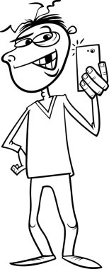 selfie sayfa boyama yapan adam