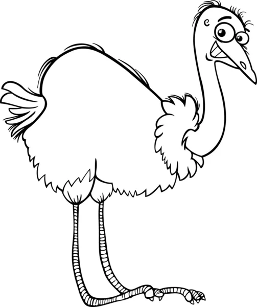 nandu ostrich cartoon coloring page - Stock Image - Everypixel