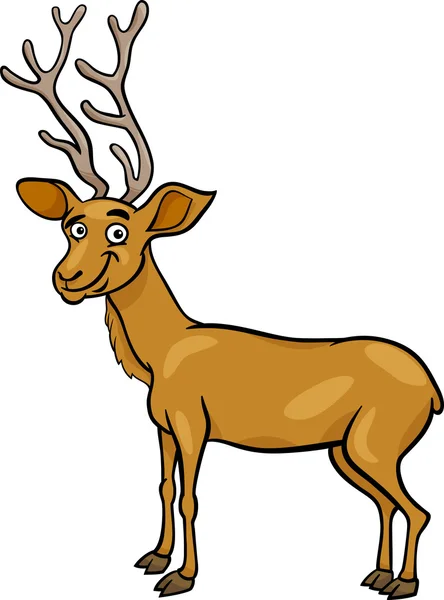 Wapiti deer cartoon illustration — Stock Vector