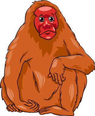 uakari hayvan karikatür çizimi