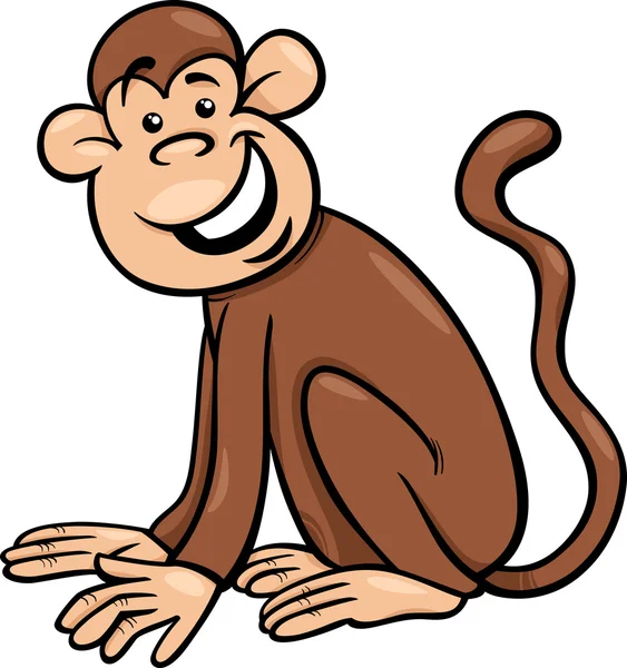 Funny monkey cartoon illustration — Stock Vector