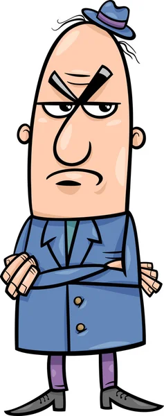 Hombre enojado ilustración de dibujos animados — Vector de stock