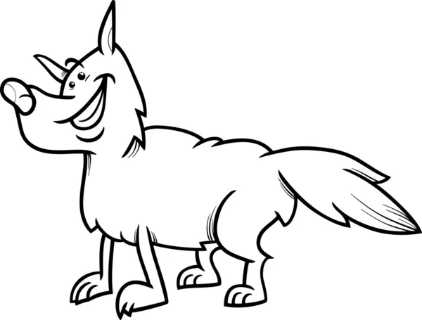 Loup animal dessin animé coloriage livre — Image vectorielle
