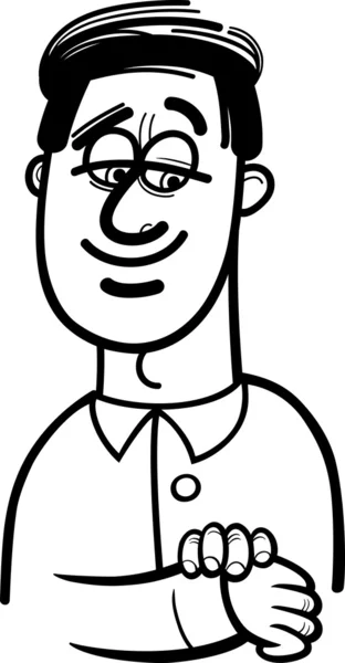 Ευτυχισμένος άνθρωπος κινουμένων σχεδίων χρωματισμός σελίδα — Διανυσματικό Αρχείο