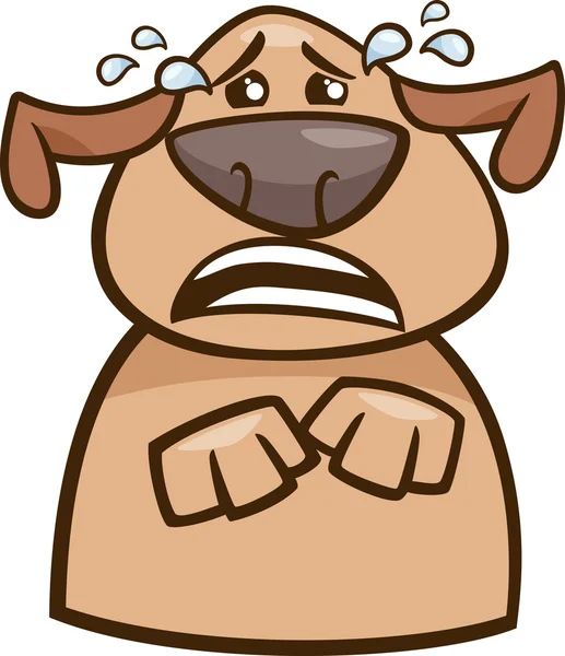 Ağlayan köpek karikatür çizimi — Stok Vektör
