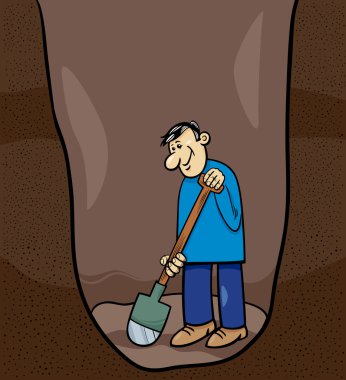 kazma adam karikatür çizimi