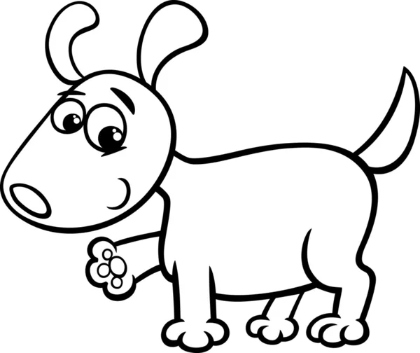 Chien chiot dessin animé coloriage — Image vectorielle