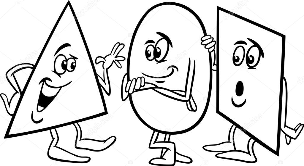 stock illustration basic shapes cartoon coloring page