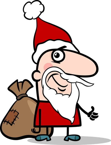 Kerstman met zak cartoon afbeelding — Stockvector