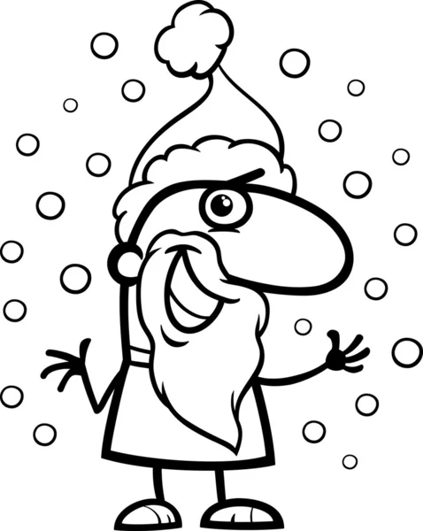 Santa claus cartoon coloring page — Stock Vector