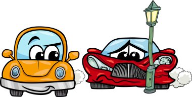 spor araba Karikatür şekilde çöktü