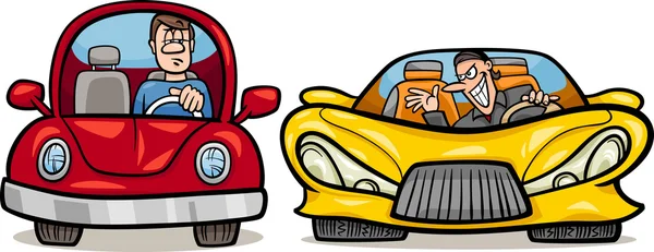 Skadliga driver cartoon illustration — Stock vektor