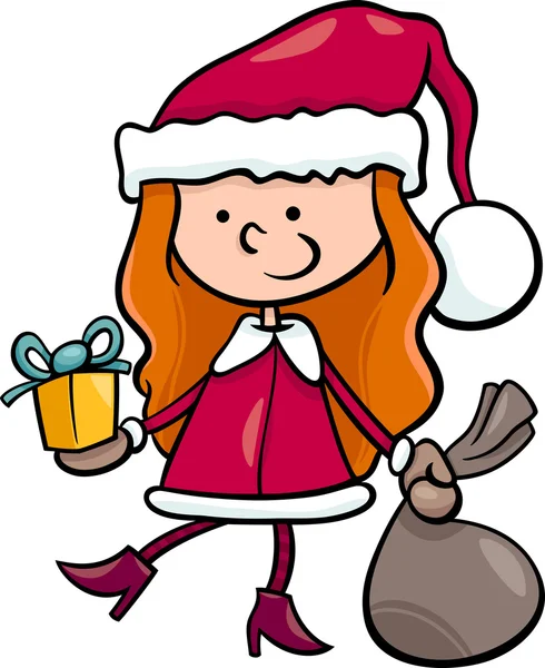 Santa claus kid cartoon illustration — Stock Vector